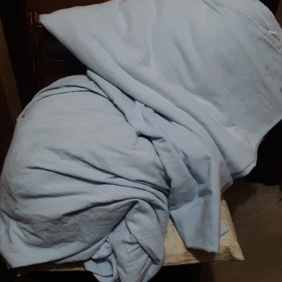 Peacock Alley Light Blue KING Flannel Sheet Set - Picture 4 of 5